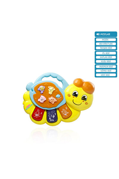 Vivaverse Yeşil Işıklı ve Müzikli Solucan Bebek Piyanosu