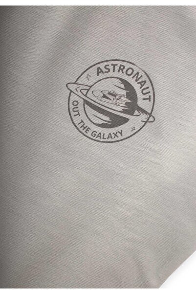 Cigit Astronaut Printed T-Shirt 2-10 Years Old Stone