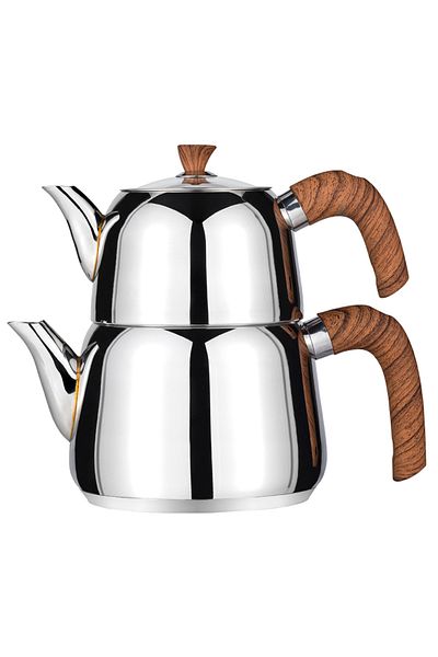 Amboss Pearl Stainless Steel Wooden Handle Medium Size Teapot