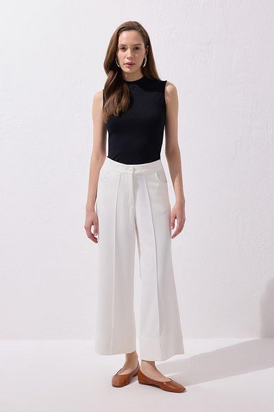 KADRİYE BAŞTÜRK Nicol Stitched Trousers Ecru