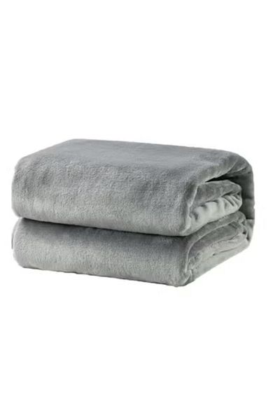 BSB HOME ® 300 GSM Premium Plush Double Blanket for Bed, Sofa, Travel | 220x230cm | Grey | SOLID MINK