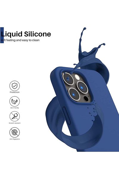 Generic Silicone Case Cover Compatible with iPhone 13 pro , Ultra Slim Fit with Full Body Protection