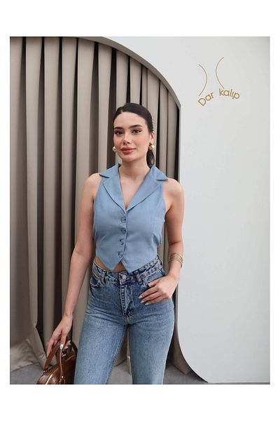 ESRAHELVACI Vesta cu cravată la spate