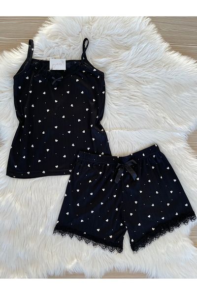 Pijamacs Set pijama pantaloni scurți cu inimă albă cu model Pegasus