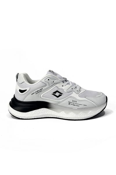 SOLAZER Men's White Black Sneaker Casual Sports Shoes 042