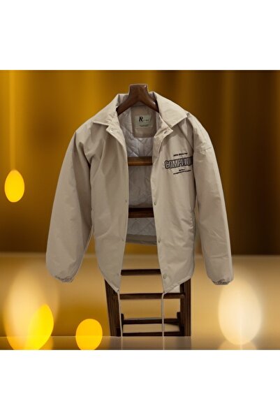Retro Yağmurluk Çıtçıtlı Ön Arka Baskılı Su Geçirmez