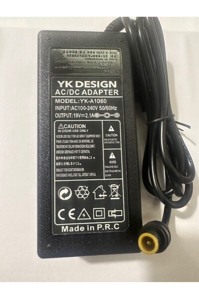 yk desing 19 volt monitör adaptörü 19 volt 2.1 amper 6.5 mm 4.4 mm adaptör