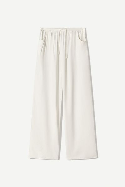 Bershka Wide-leg satin jogger trousers