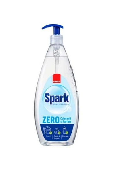Sano Detergent Vase Cu Pompita Spark Zero Coloranti Si Parfum, 1l