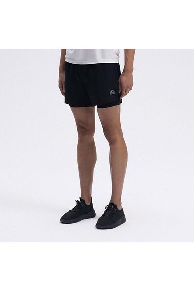 Ellesse Em446-Bk 2 in 1 Men's Shorts - Black