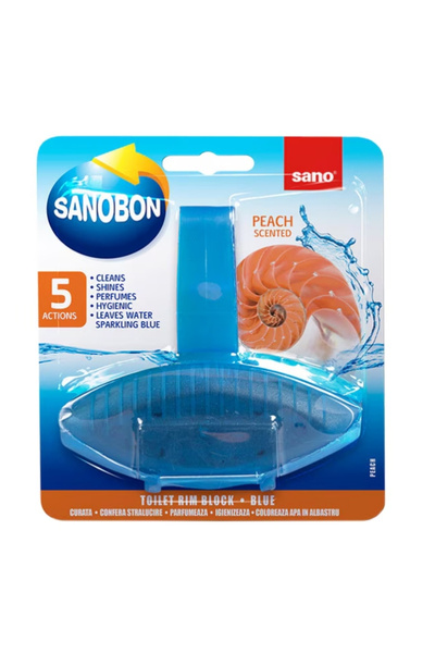 Sano Pack of 3 X Solid Toilet Air Freshener, Bon Blue Peach, 55g