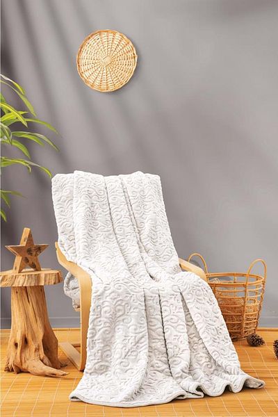 Cotton Box Κουβέρτα Emboss Διπλή 220*240 Κρέμα