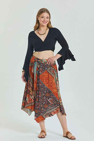 Los banditos Gipe Детально оздоблена спідниця великого розміру з поясом на талії