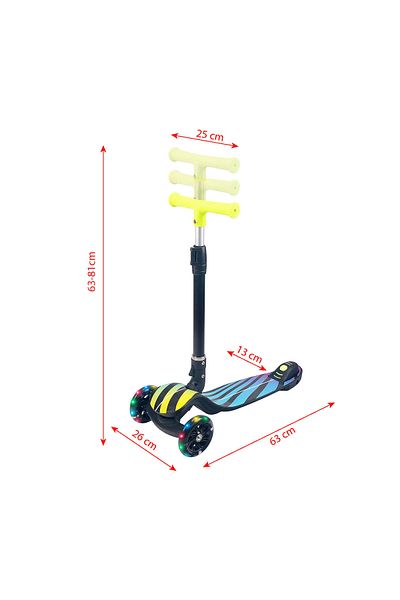 ACTION ONE Trotineta pliabila Fantasy cu roti luminoase, multicolor