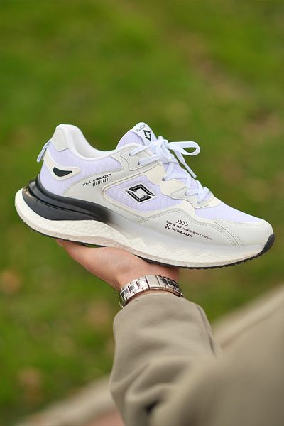 SOLAZER Men's White Black Sneaker Casual Sports Shoes 042