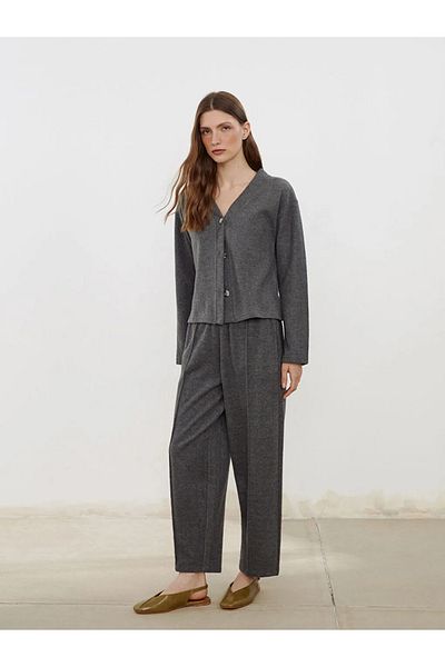 LC Waikiki Lcw Vision Anthracite Women's Knitwear Pants with Elastic Waist