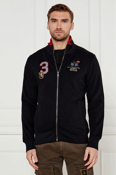 La Martina Bluza sport pentru barbati cu fermoar La Martina ZMF316 Negru L INTL