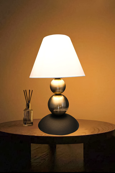 Fer Avize Nesrin Table Lamp Modern Design Wired Lampshade Night Light with Fabric Hat