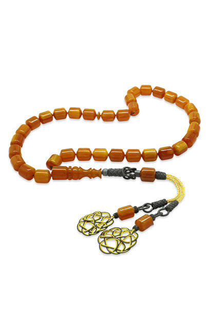 Tesbihane Ασήμι 1000 - Ροζάριο με πορτοκαλί φούντα, Κανάνγκαν Μπαγκά