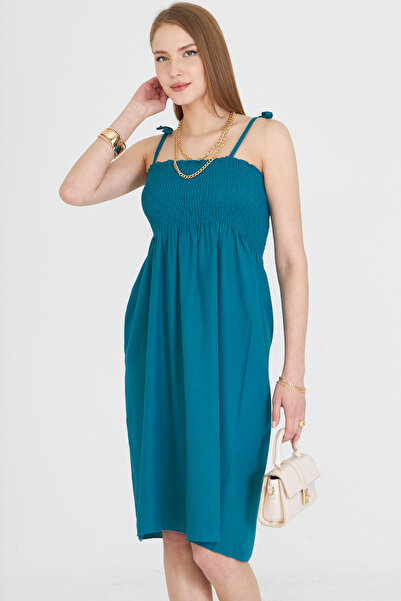 armonika Γυναικείο ανοιχτό τιρκουάζ λουράκια με κορδόνια που κολλάνε στο στήθ...