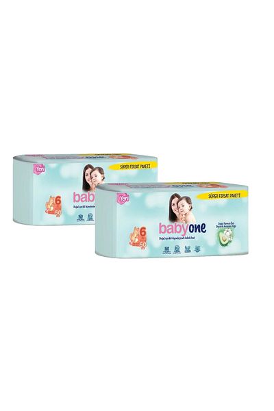Babyone Natural Content Baby Diapers Size 6 2 Packs of 50