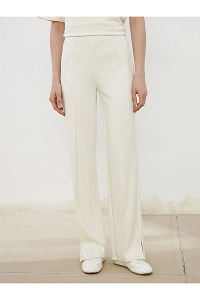 LC Waikiki Lcw vision ecru slim fit modal blend women's pleated pants