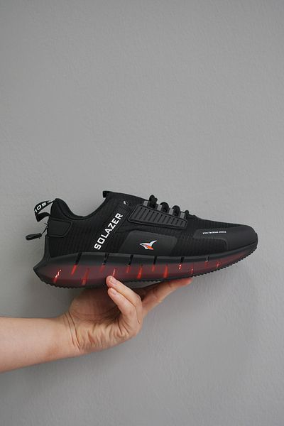 SOLAZER Men's Black Orange Sneaker Casual Sports Shoes 38-2