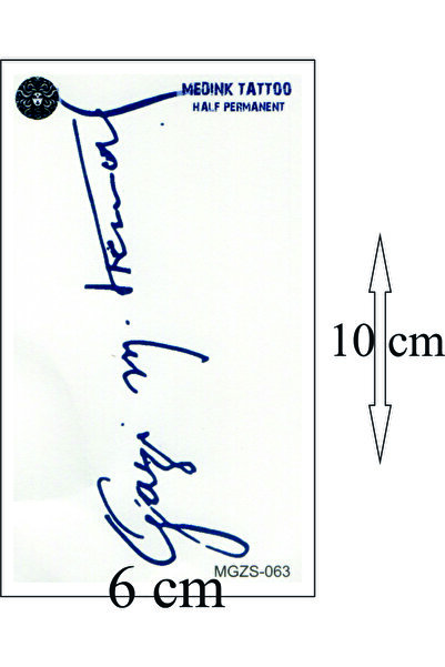 Tattoo 1 Aylık Gerçekci Atatürk imza geçici dövme tattoo yapıştırma etiket