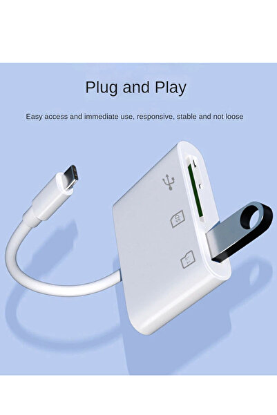 MAXGO 3132 Type-c Usb Otg Tf Sd Micro Kart Okuyucu Card Çevirici Dönüştürücü Adaptör