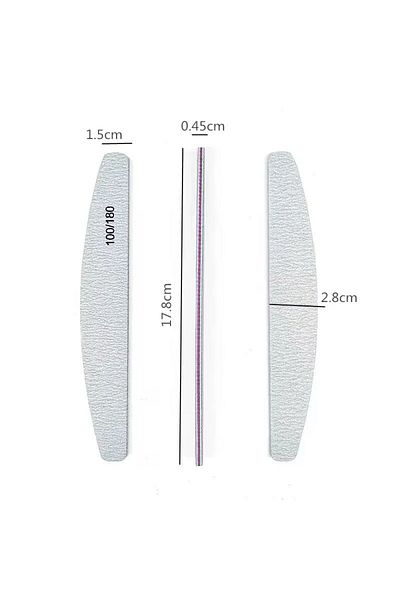 Anıl Gel Polish Prosthetic Nail -Paper File for Permanent Nail Polish-Manicure/Pedicure 5 Li Files with 100/180 Grit