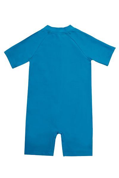 Remsa Mayo Uv Protection Coverall Short Sleeve Children's Swimmer Swimsuit with Shorts Clous 5155 Blue