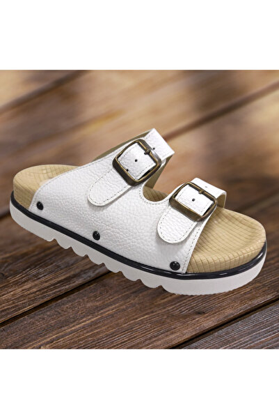 VİVA SHOES Orthopedic Genuine Leather Women's Slippers