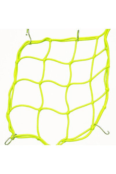 Genel Markalar Motosiklet Kask Filesi – 6 Kanca | Neon Sarı | 1 Metre Esneyeb...