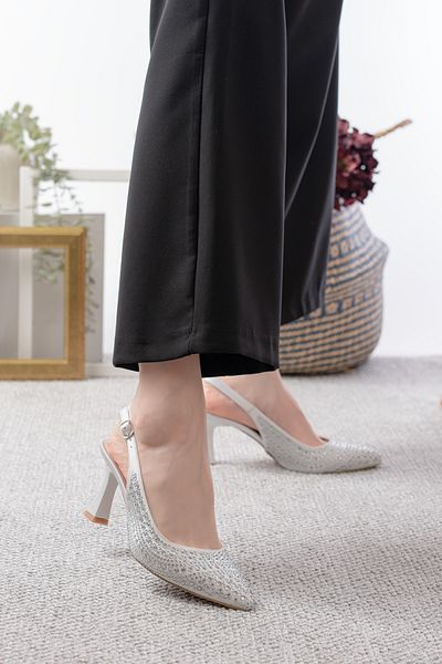 Egepass Pointed Toe Structure Thin Heel Evening Dress, Women's Shoes Suitable for Daily Use
