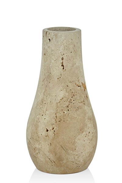 SETABIANCA Evza Mermer Traverten Drop Vazo 12*12*25 Cm