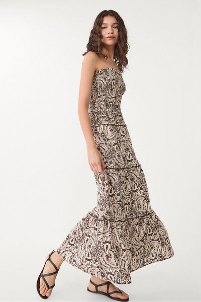 Stradivarius Printed flowing midi dress