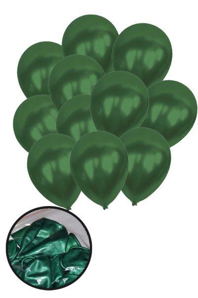 Parti dolabı Metalik Koyu Yeşil Balon 12'li