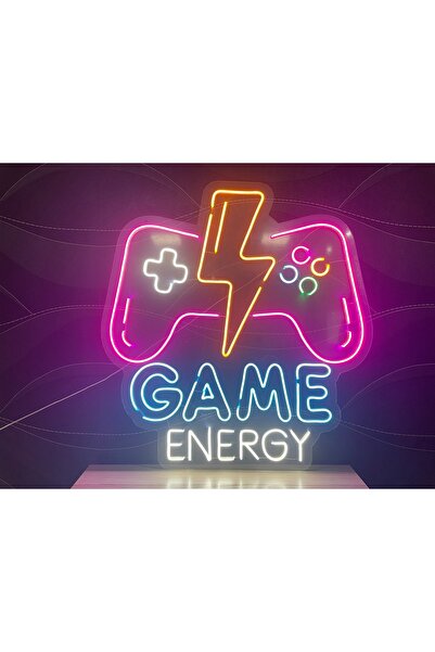 Disa Neon LED Dekoratif Aydınlatma -Game Energy, Oyun Kol, Gamer 80x80cm-