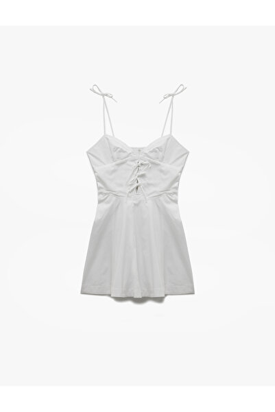 Koton A-Linien-Minikleid mit Schnürung und Seilriemen