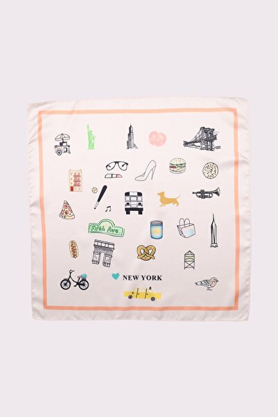 NOTHING Figure Patterned Satin Scarf