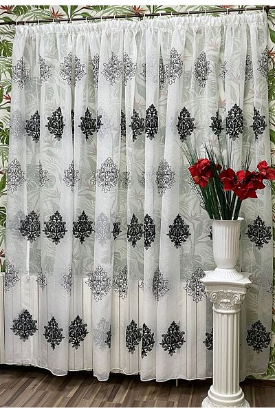 Liz Line Perdea alb/negru din colectia ''Inna Baroc'' by Liz Line, 200x245cm, cu rejansa - RD3152