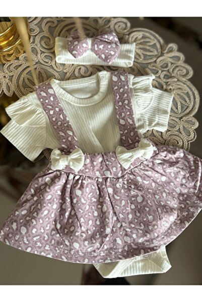 Minizco leopar desen bodyli elbise