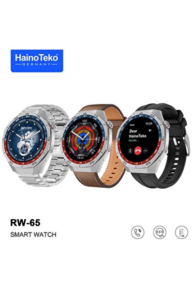 haino teko germany ساعة ذكية GT5 Pro شاشة AMOLED مستديرة مع 3 أزواج من الأشرطة وشاحن لاسلكي فضي