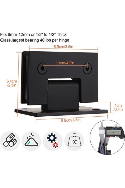 Generic HNBun 2Pack Glass Shower Door Hinges, 90 Degree Shower Hinges Replacement Parts with Mounting Hardwa