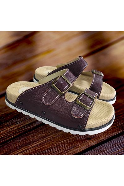 VİVA SHOES Orthopedic Genuine Leather Women's Slippers