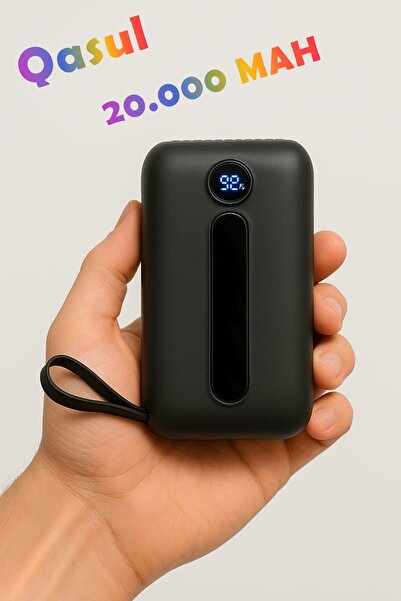 qasul 20000 Mah Taşınabilir Hızlı Şarj Cihazı Led Göstergeli 2 Çıkışlı Powerbank