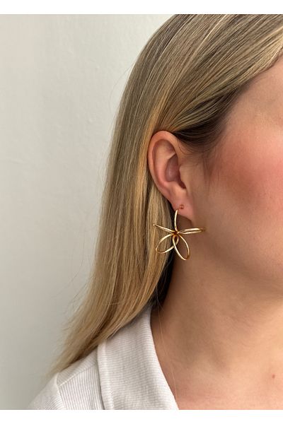 KİLİGİSTANBUL Wire Flower Earrings 4 cm