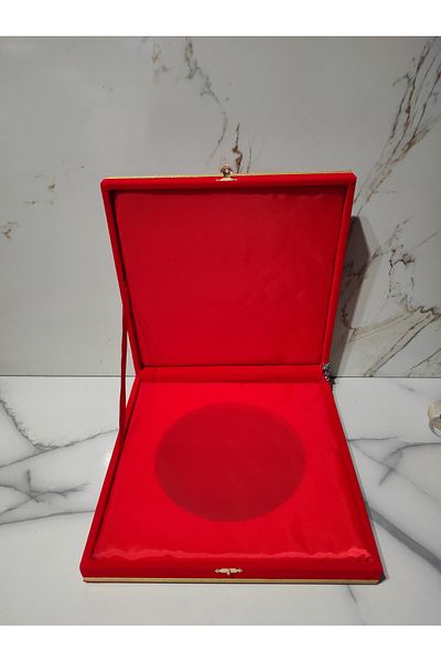 DM PORSELEN Velvet Box 25 cm Plate Red