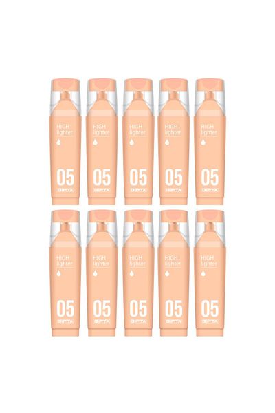 Gıpta Macaron Cut Tip Pastel Orange Highlighter 10 Pieces