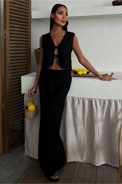 nedo7 Vest Front Tie Floor-Length Suit 10192